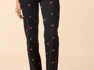 The Piper Embroidered Straight Leg Jeans