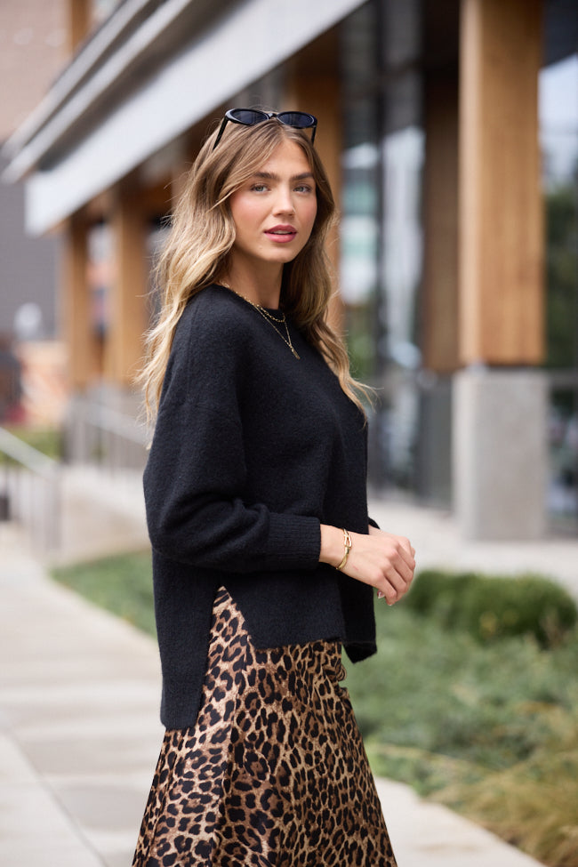 Flora Black Oversized Pullover FINAL SALE - Image 4