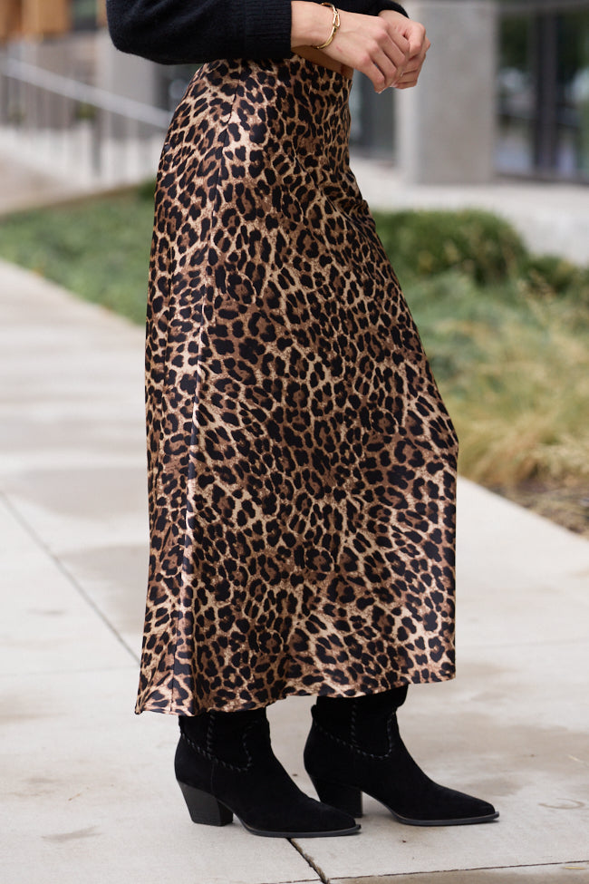 Naomi Brown Leopard Maxi Skirt - Image 3