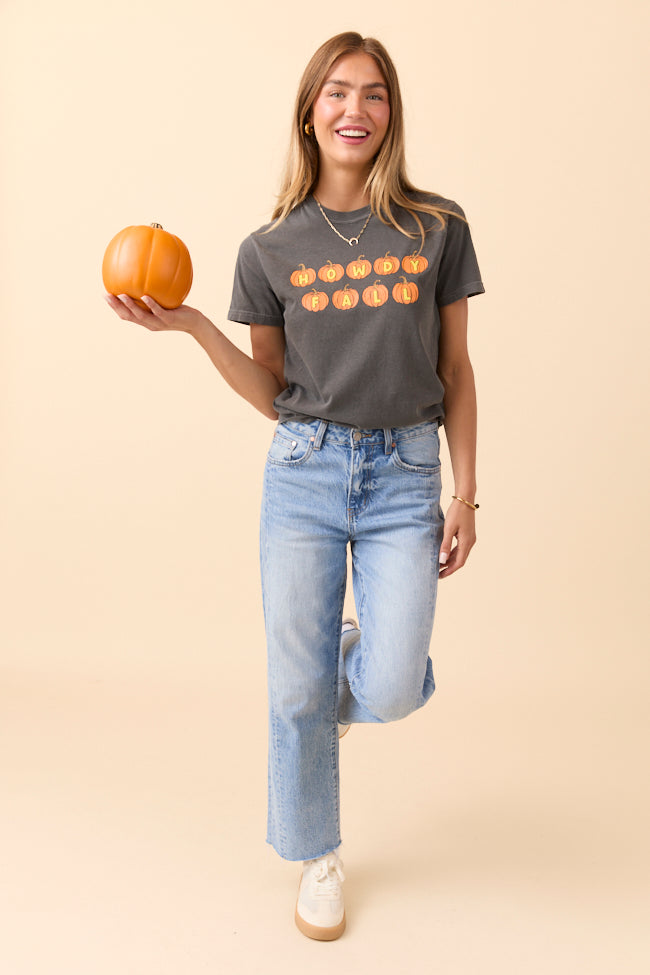 Howdy Fall Pumpkin Dark Grey Graphic Tee - Image 6
