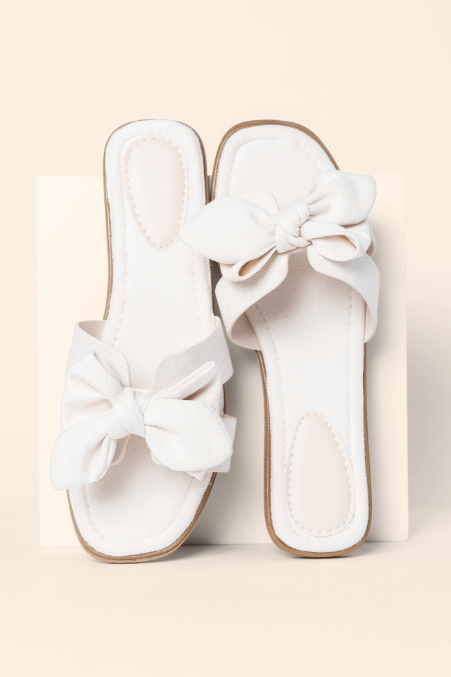 Reagan Ivory Bow Sandals FINAL SALE