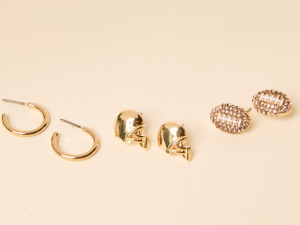 Casey Football Trio Earring Set FINAL SALE