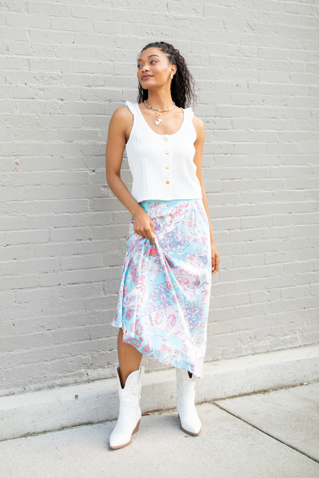 Naomi Patchwork Printed Midi Skirt FINAL SALE - Image 2