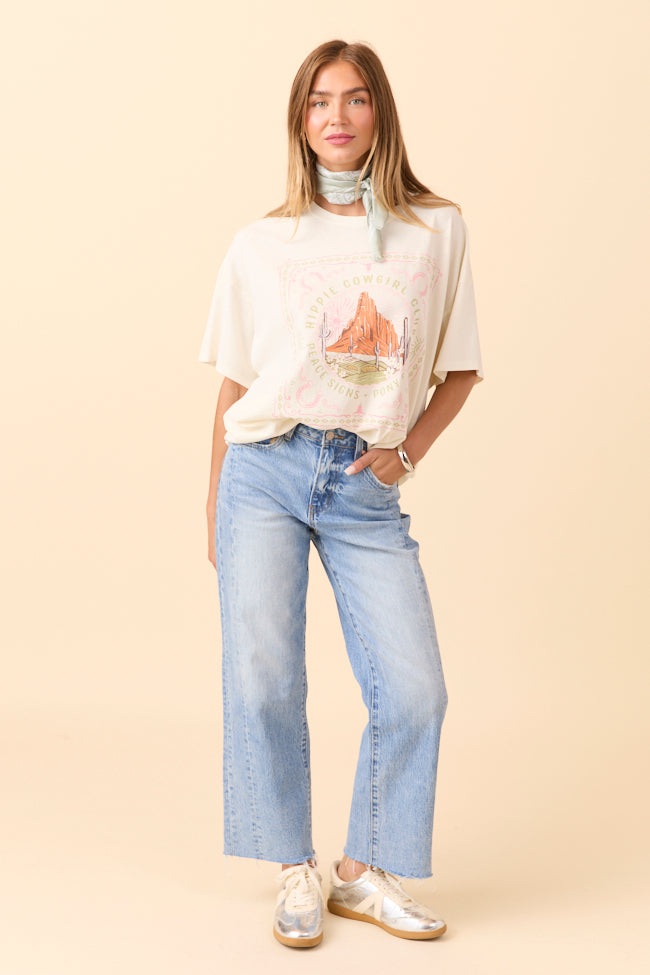 Hippie Cowgirl Club Off White Oversized Graphic Tee - Image 7
