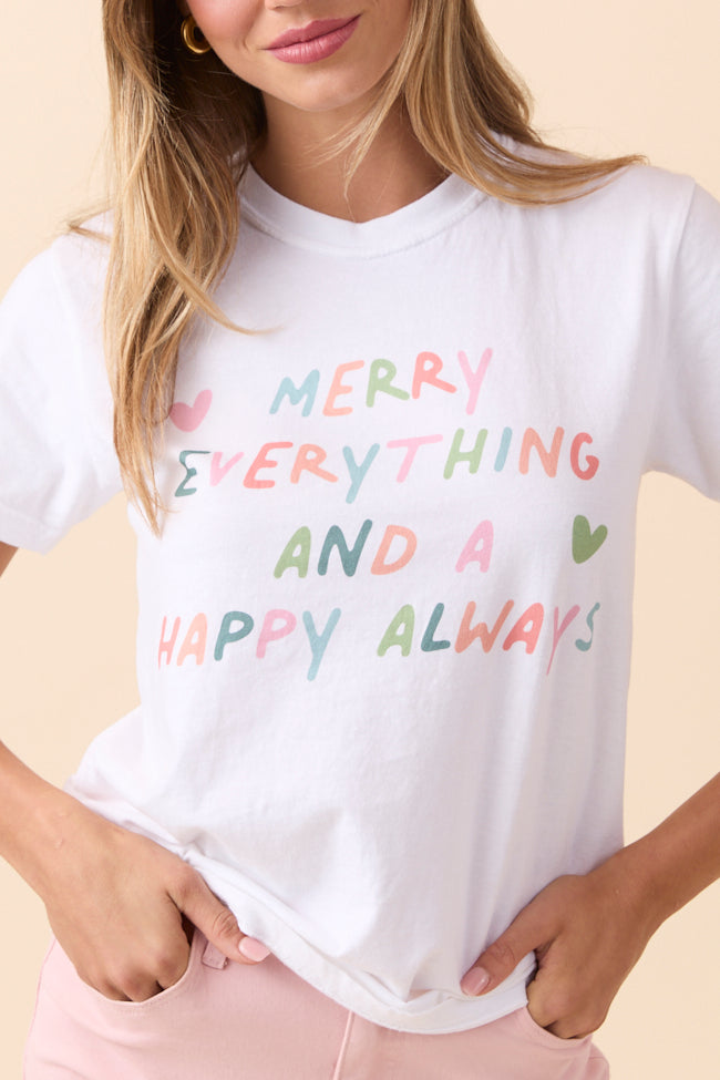 Merry Everything White Graphic Tee - Image 7