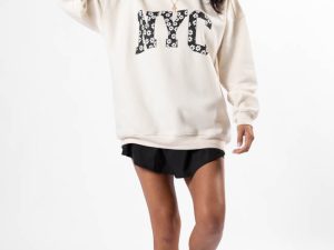 NYC Daisy Cream Graphic Sweatshirt
