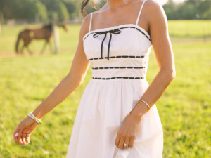 In The Moment Ribbon Tie White Dress FINAL SALE