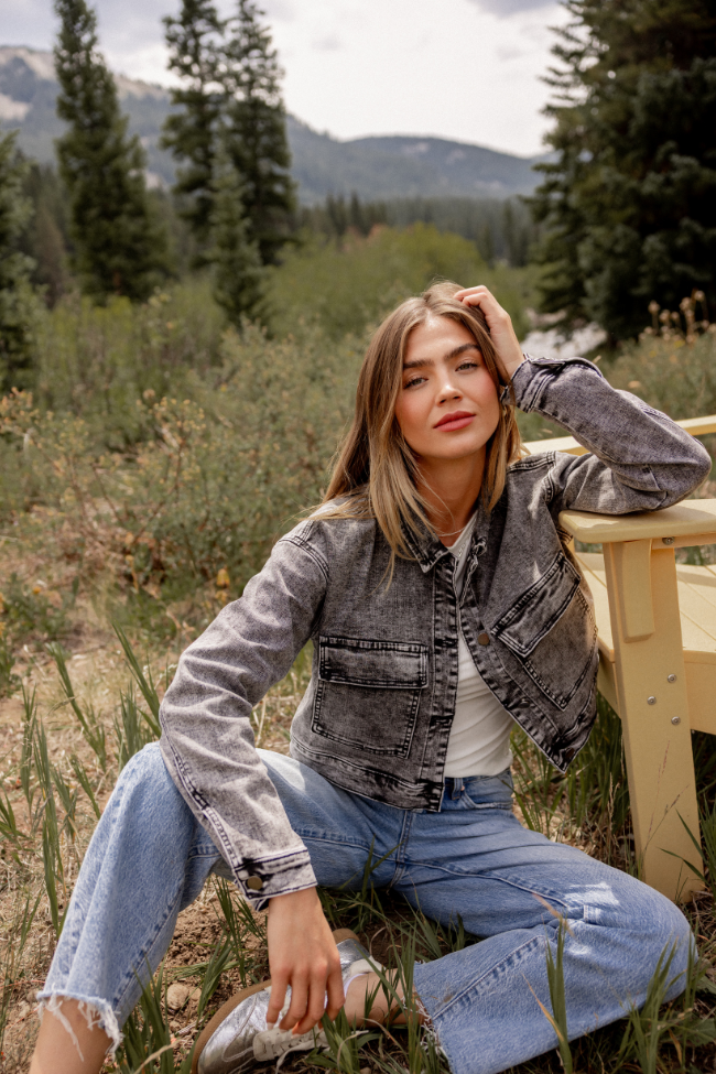 My Favorite Black Wash Denim Jacket - Image 5